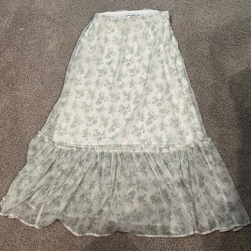 Floral White Skirt